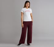 PIN TUCK PANTS, BURGUNDY/PINK Apparel Right View