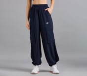 FLARED PANTS WITH SIDE BUNGEE, NAVY