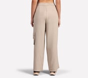 SOLID LINEN BRANDED PANT, BROWN/PINK