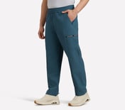 TAPE BRANDING PANEL GOLF PANTS, TAUPE/BLUE