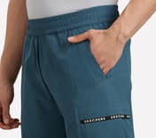 TAPE BRANDING PANEL GOLF PANTS, TAUPE/BLUE