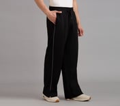 STRAIGHT SIDE SLIT PANTS, BLACK