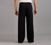 STRAIGHT SIDE SLIT PANTS, BLACK