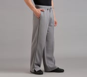 STRAIGHT SIDE SLIT PANTS, CHARCOAL/LT. GRAY