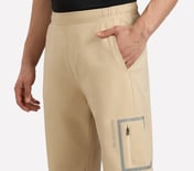 BONDED SIDE POCKET PANTS, NATURAL/BLUE