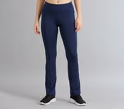 FLARED PANT WITH POCKETS, NAVY Apparel Left View