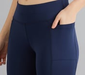 FLARED PANT WITH POCKETS, NAVY Apparel Right View
