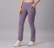 FLARED PANT WITH POCKETS, WHT/BLACK/PURPLE