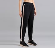 CONTRAST TAPE JOGGER, BLACK Apparel Bottom View