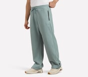 AIRY TRAVELLER FLEECE PANT, OFF WHITE/NAVY Apparel Top View