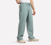 AIRY TRAVELLER FLEECE PANT, OFF WHITE/NAVY Apparel Bottom View