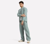 AIRY TRAVELLER FLEECE PANT, OFF WHITE/NAVY Apparel Right View