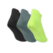 3 Pack of MENS NON TERRY LOW CUT, BLACK/CHARCOAL/LIME