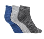 3 Pack of MENS 1/2 TERRY NO SHOW, BLACK/NAVY