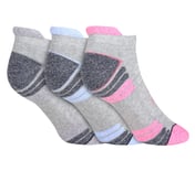 3 Pack of WOMENS 1/2 TERRY LOW CUT, GREY
