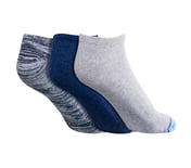 3 Pack of MENS FLAT KNIT NO SHOW, BLUE/GREY