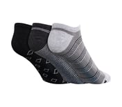 3 Pack of MENS FLAT KNIT NO SHOW, BLACK/GREY