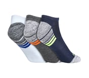 3PK MENS 1/2 TERRY NO SHOW, GREY/NAVY Accessories Top View