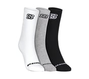 3 Pack of MENS 1/2 TERRY CREW, WHITE/BLACK/GREY