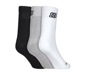 3 Pack of MENS 1/2 TERRY CREW, WHITE/BLACK/GREY