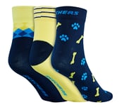 3 Pack of MEN NON TERRY LOWCUT, NAVY/YELLOW