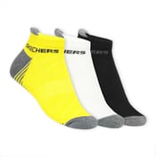 3 Pack MENS HALF TERRY LOW CUT SOCKS, BLACK/YELLOW