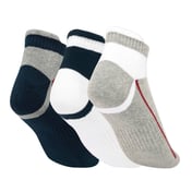 3 Pack MENS HALF TERRY ANKLE SOCKS, WHITE/BLACK/GREY