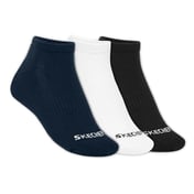 3pk Mens Half Terry Low Cut, WHITE/BLACK/BLUE Accessories Lateral View