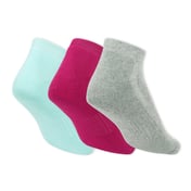 3pk Womens Half Terry Ankle, GRAY/AQUA/PINK