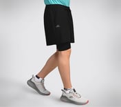 FIREFLY LAYER SHORTS, BLACK/CHARCOAL/BLUE Apparel Top View