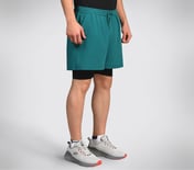 FIREFLY LAYER SHORTS, TEAL/BLUE