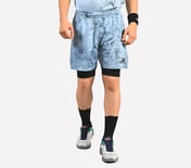 AOP LAYERED SHORTS, CHARCOAL/LT. BLUE Apparel Lateral View
