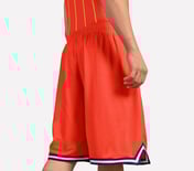 BASKETBALL PRINTED SHORTS, WHITE/BLACK/ORANGE