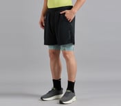 SPACE PRINT LAYER PICKLEBALL SHORTS, BLACK
