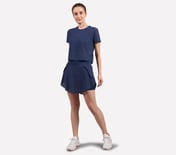 POPCORN FABRIC SKORT, LT.GRAY/NAVY