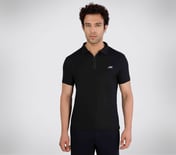 SS 1/4 ZIP POLO, BBBBLACK Apparel Lateral View