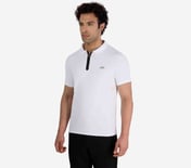 SS 1/4 ZIP POLO, WWWHITE Apparel Top View