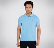 SS PERFORMANCE POLO, GUNMETAL TURQUOISE Apparel Lateral View
