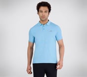 SS PERFORMANCE POLO, GUNMETAL TURQUOISE Apparel Left View
