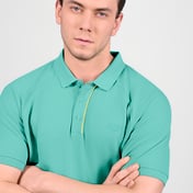 OASIS TIPPING POLO, AQUA/LIME