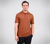 EARTH TERRY POLO, ORANGE/BROWN Apparel Lateral View