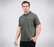 EARTH TERRY POLO, PURPLE/GREY Apparel Top View