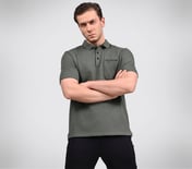 EARTH TERRY POLO, PURPLE/GREY Apparel Right View