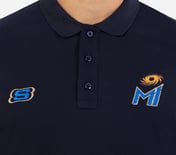MI FAN LOGO POLO, LT.GRAY/NAVY Apparel Right View