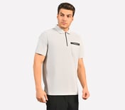 ZIP CLOSURE POLO, CHARCOAL/LT. GRAY