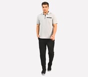 ZIP CLOSURE POLO, CHARCOAL/LT. GRAY