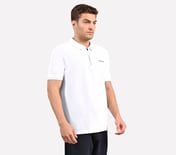 CONTRAST TIPPING POLO, WHITE