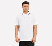 STRUCTURED KNIT POLO, WHITE