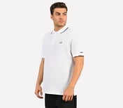 STRUCTURED KNIT POLO, WHITE