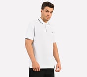 STRUCTURED KNIT POLO, WHITE